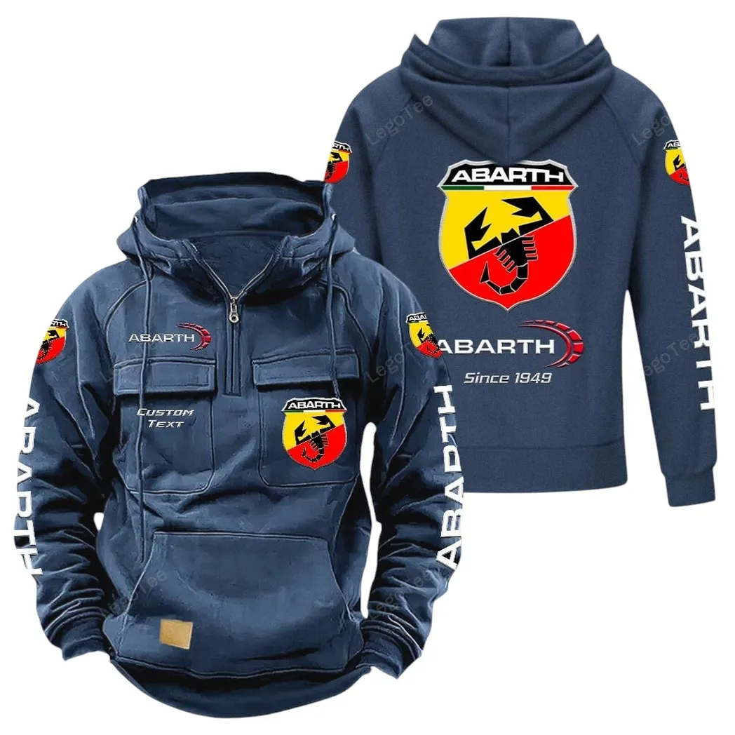 Abarth Tactical Quarter Zip Hoodie, Gift For Abarth Lovers, Gift For Him, Husband, Boyfriend - Dark Blue CAR96021425730-3