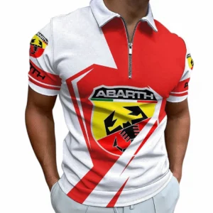 Abarth Zipper Polo Shirt For Men, Gift For Abarth Fan CAR68022125916
