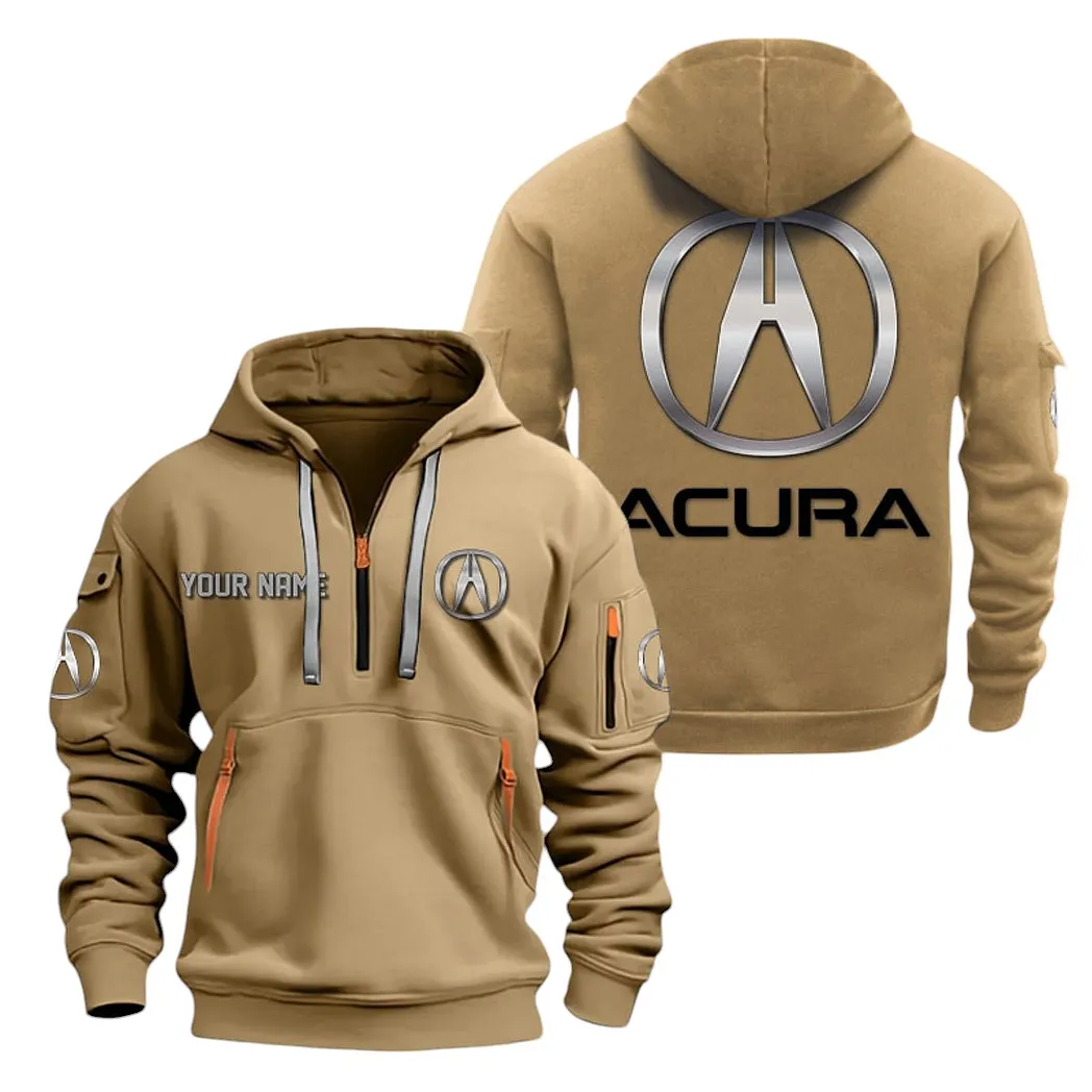 Acura Half Zip Hoodie For Men, Gift For Acura Lovers CAR20022125745 - Khaki