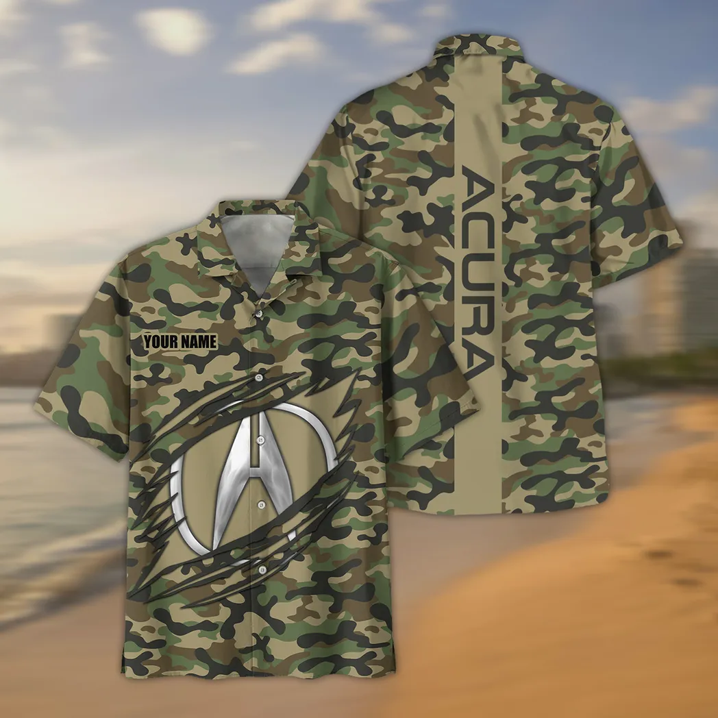 Acura Hawaiian Shirt Style Camo Oversized Hawaiian CAR210040825687