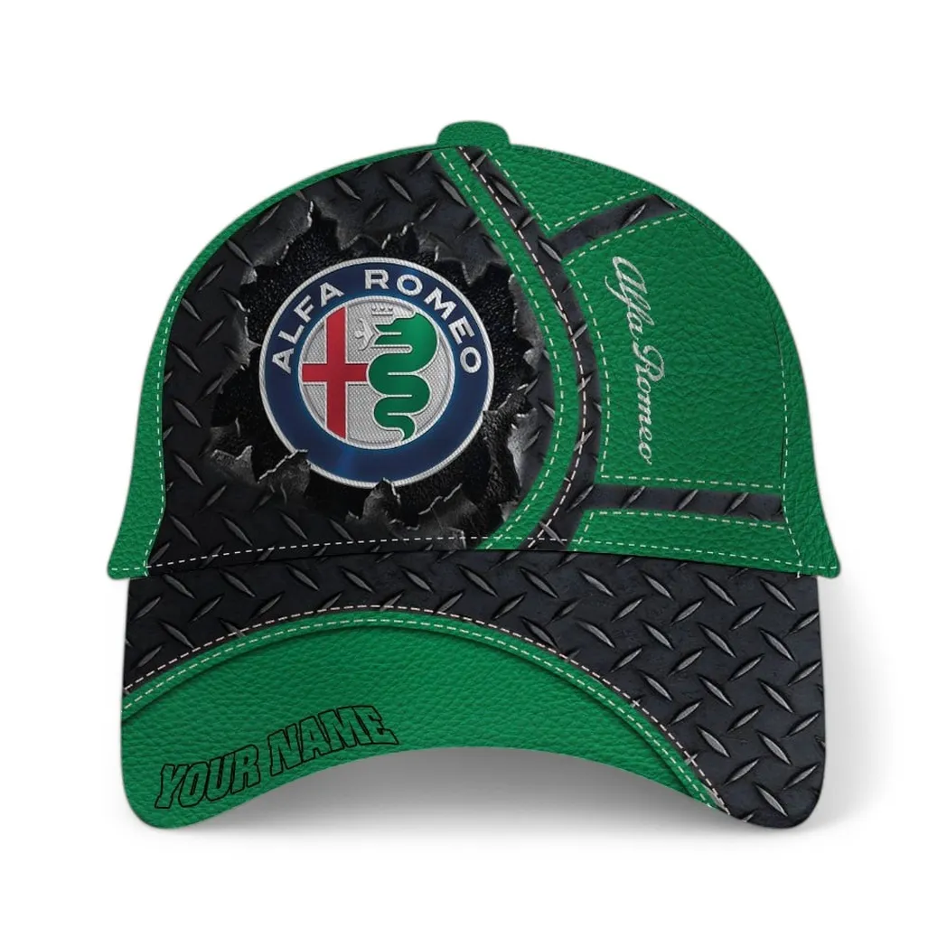 Alfa Romeo Classic Cap, Gift For Alfa Romeo Lovers, Gift For Him, Husband, Boyfriend - Green CAR49021825000-4