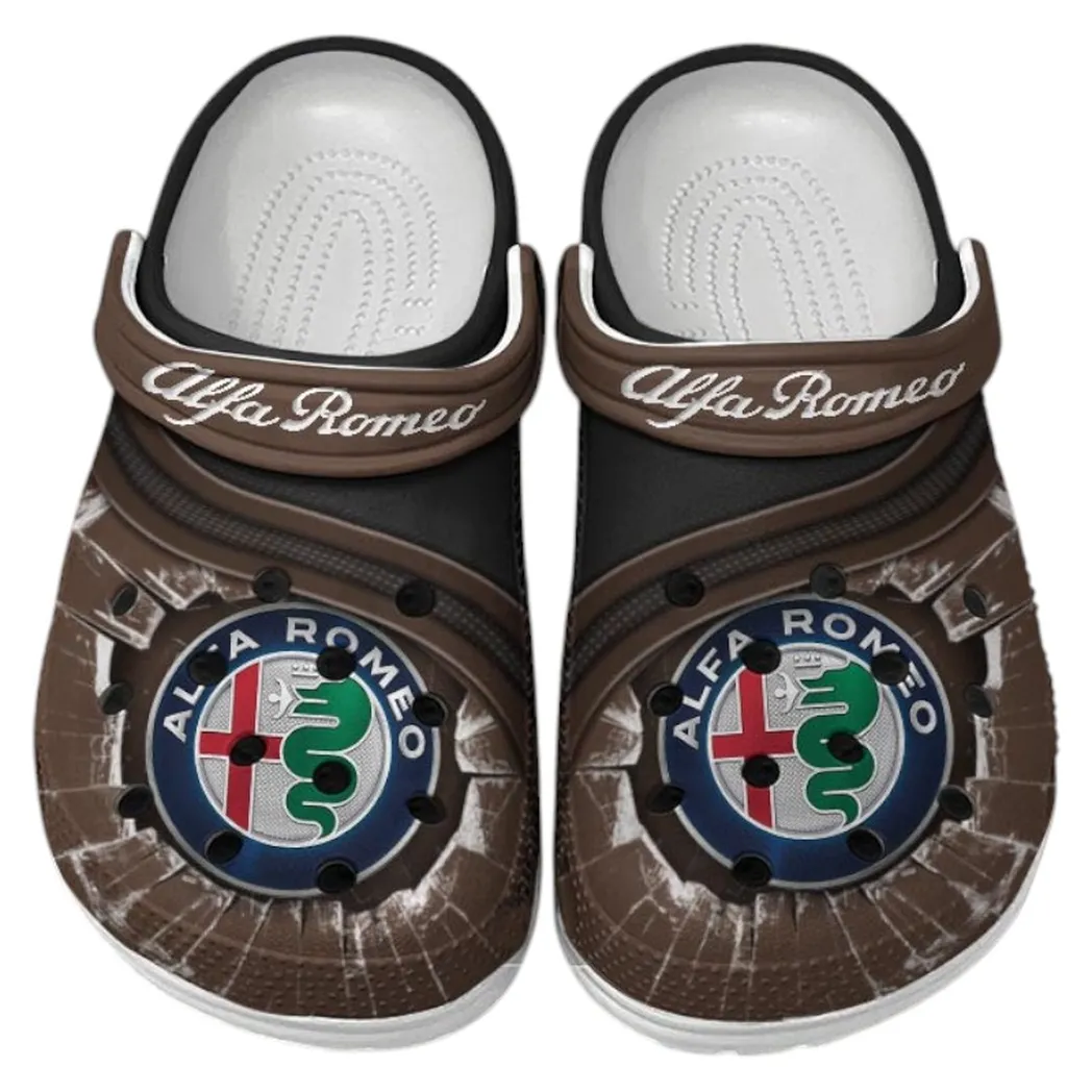 Alfa Romeo Crocs Clogs Men Women, Gift For Alfa Romeo Fan CAR188032025151 - Brown
