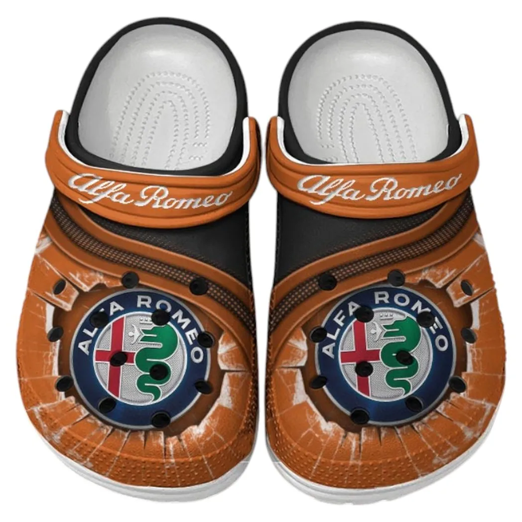Alfa Romeo Crocs Clogs Men Women, Gift For Alfa Romeo Fan CAR188032025151 - Orange