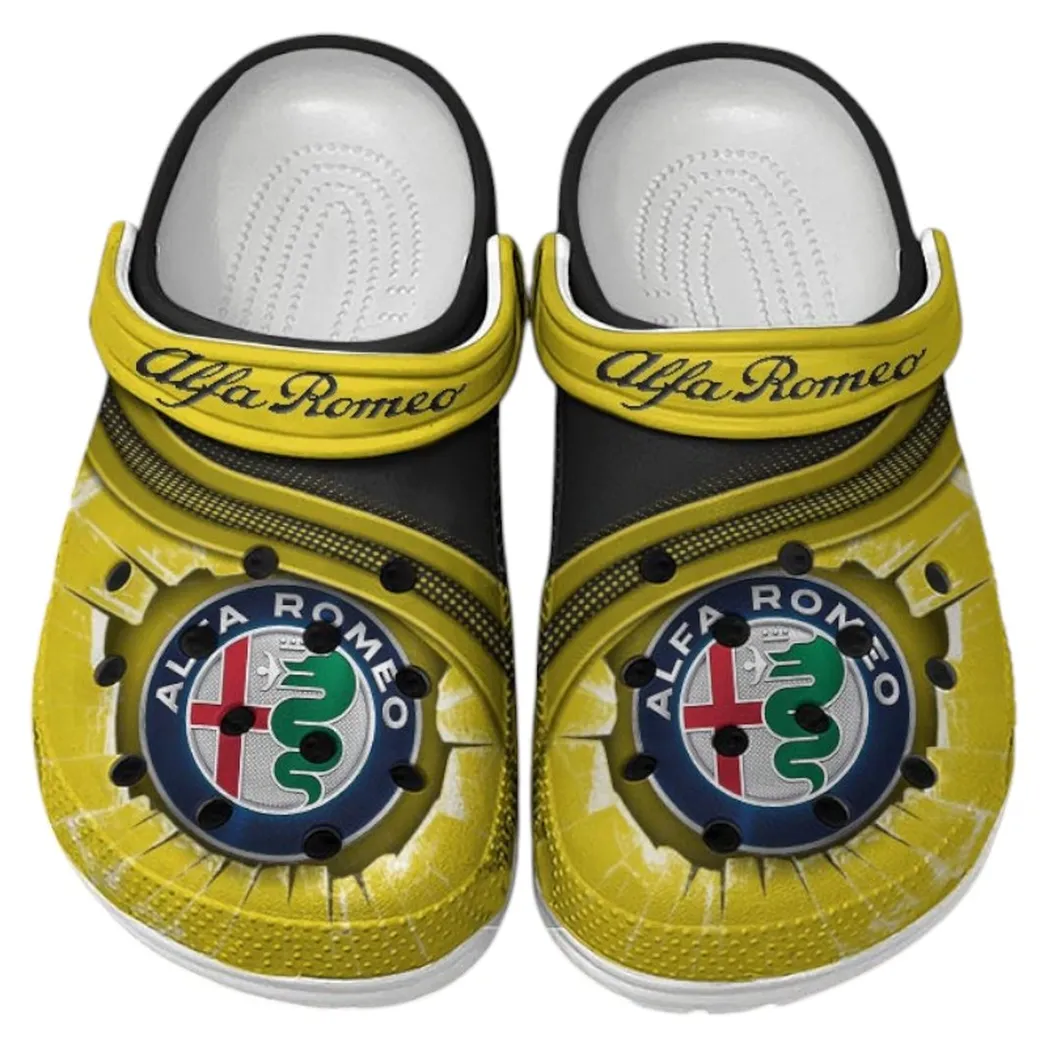 Alfa Romeo Crocs Clogs Men Women, Gift For Alfa Romeo Fan CAR188032025151 - Yellow