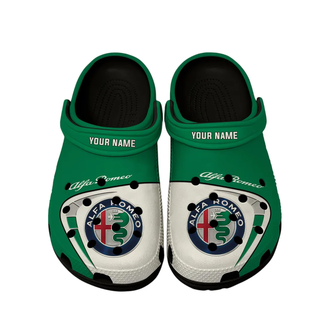 Alfa Romeo Crocs, Gift For Alfa Romeo Lover, Gift For Him, Husband, Boyfriend CAR16802262502 - Black