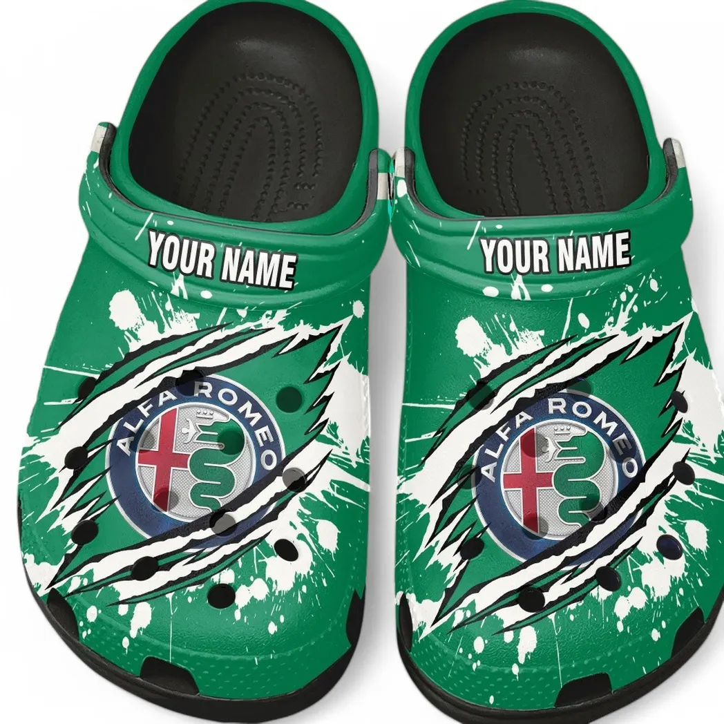 Alfa Romeo Crocs, Gift For Alfa Romeo Lovers, Gift For Him, Husband, Boyfriend CAR5602192501 - Black