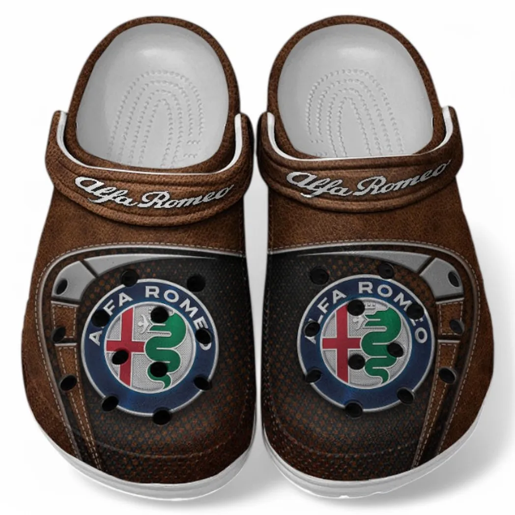 Alfa Romeo Crocs Sandals For Men Women, Gift For Alfa Romeo Fan CAR177031425586 - Brown