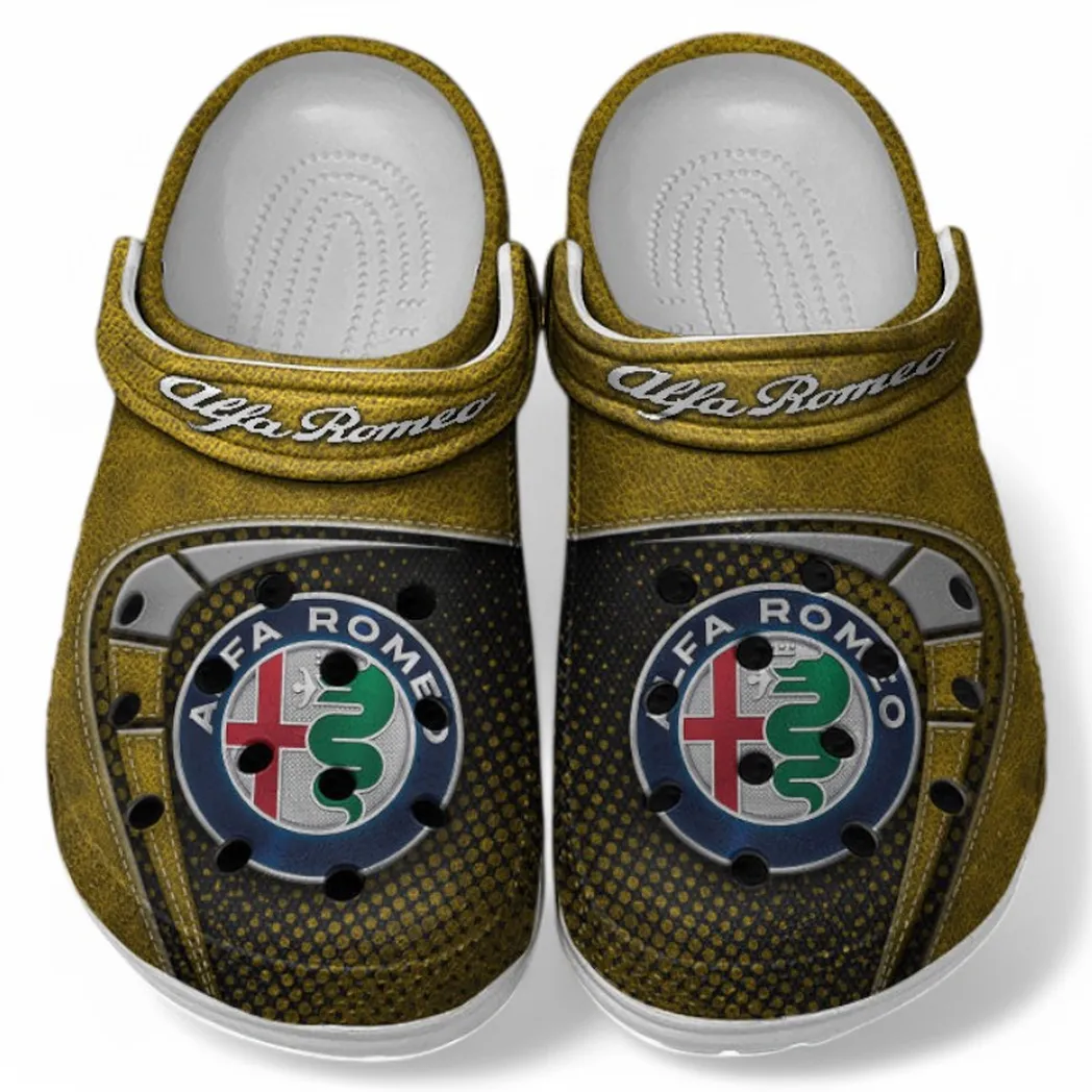 Alfa Romeo Crocs Sandals For Men Women, Gift For Alfa Romeo Fan CAR177031425586 - Yellow