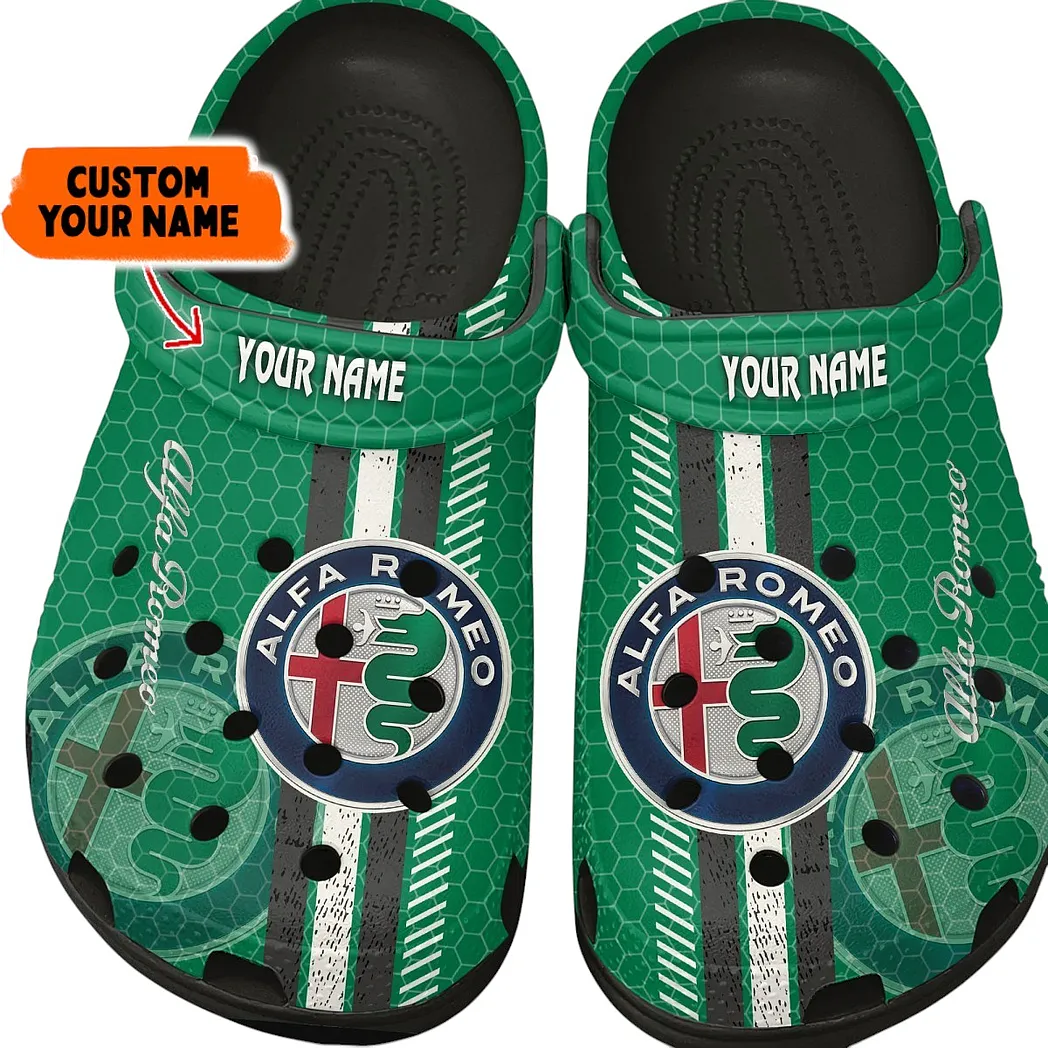 alfa romeo crocs shoes gift for alfa romeo lovers birthday gift for husband boyfriend car82022025557 black