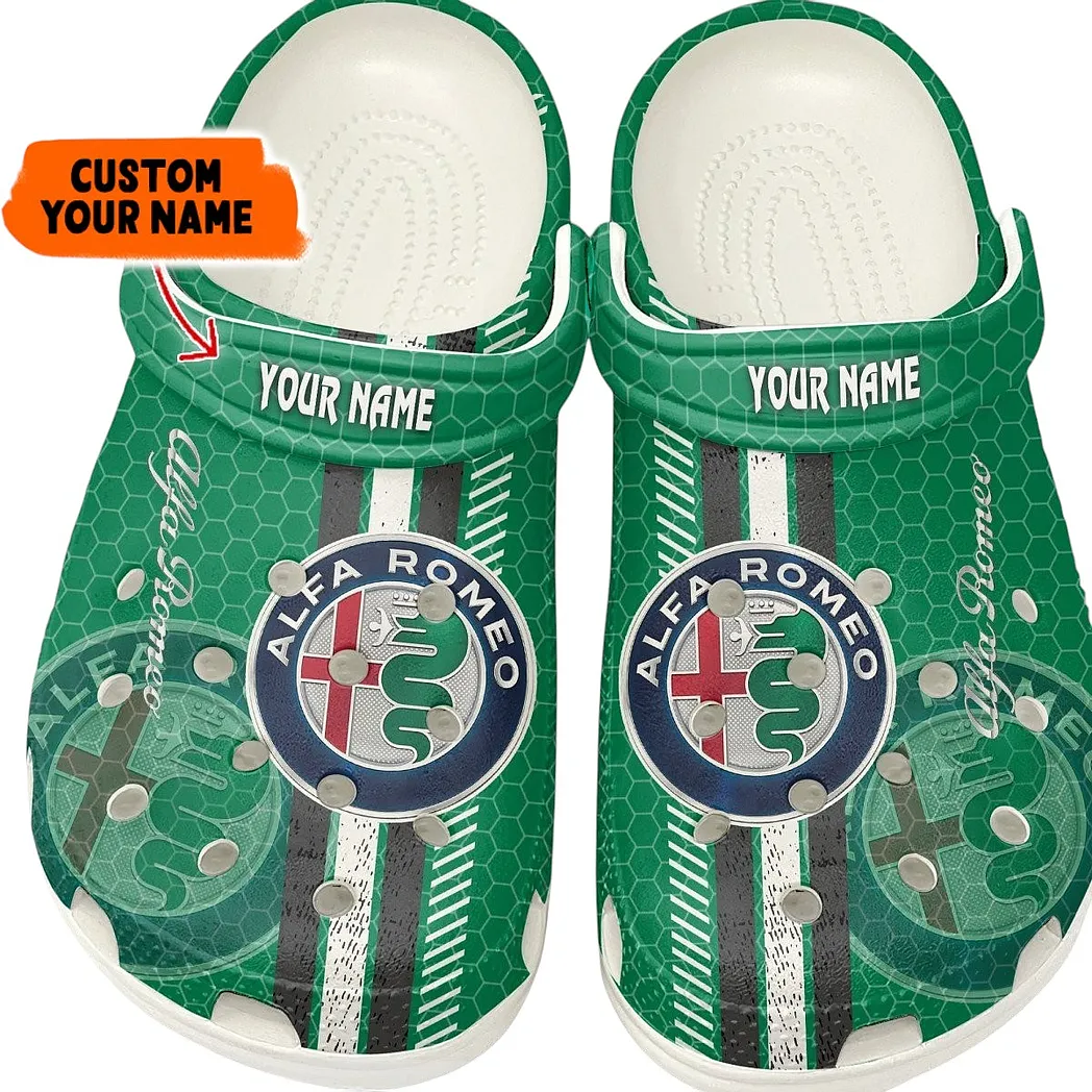 Alfa Romeo Crocs Shoes Gift For Alfa Romeo Lovers, Birthday Gift For Husband, Boyfriend CAR82022025557 - White