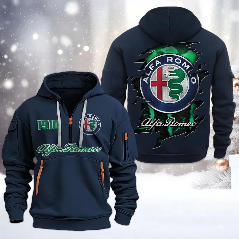 alfa romeo half zip hoodie all over print half zip hoodies for men car198032759 navy ywq9i