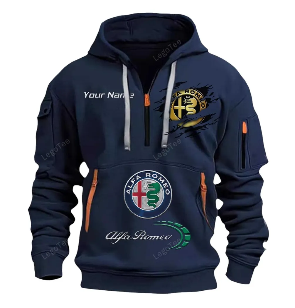 alfa romeo half zip hoodie car113021425852 best gift for him husband boyfriend navy joi9z