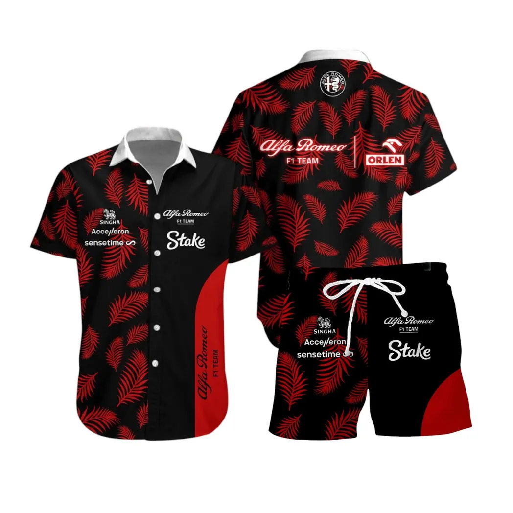Alfa Romeo Hawaiian Set For Men, All Over Print Hawaiian Set Alfa Romeo CAR40304082506