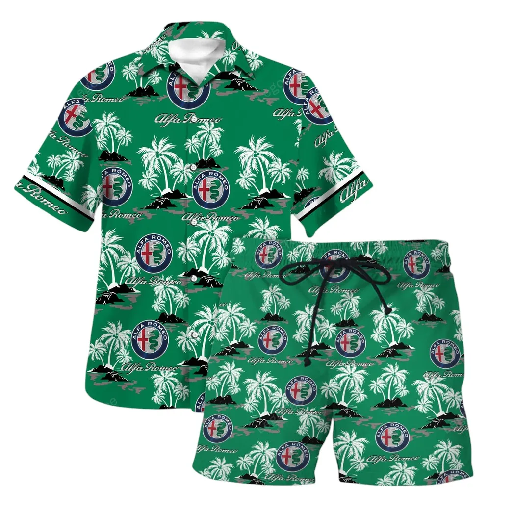 Alfa Romeo Hawaiian Shirt Set For Men, Gift For Alfa Romeo Lovers, Gift For Him, Husband, Boyfriend CAR144021125473-1