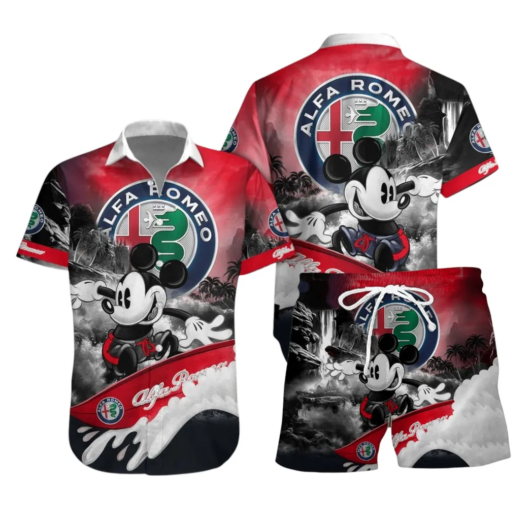 Alfa Romeo Hawaiian Shirt Set, Gift For Alfa Romeo Lovers, Gift For Him, Husband, Boyfriend CAR53030625002