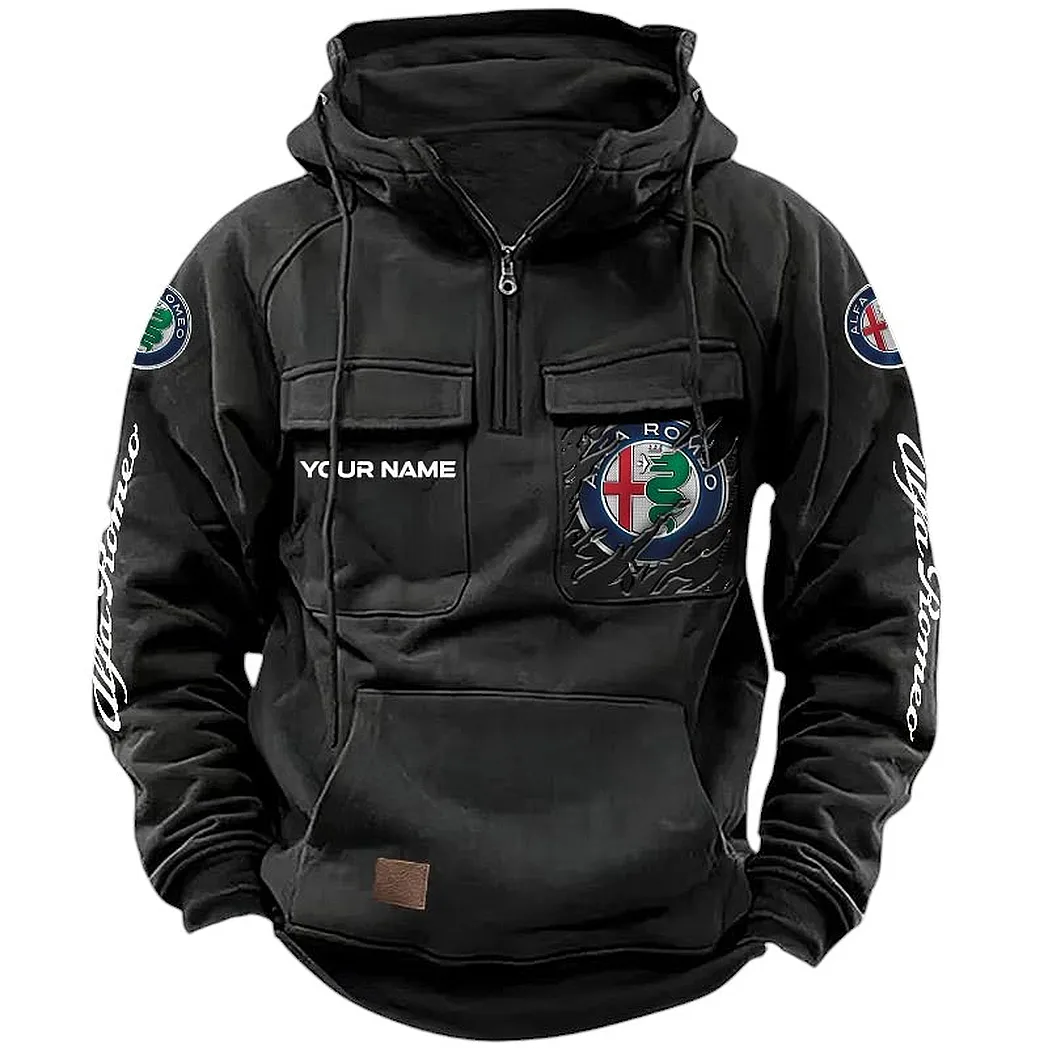 alfa romeo hoodie tactical quarter zip gift for alfa romeo lovers car164022425154 black