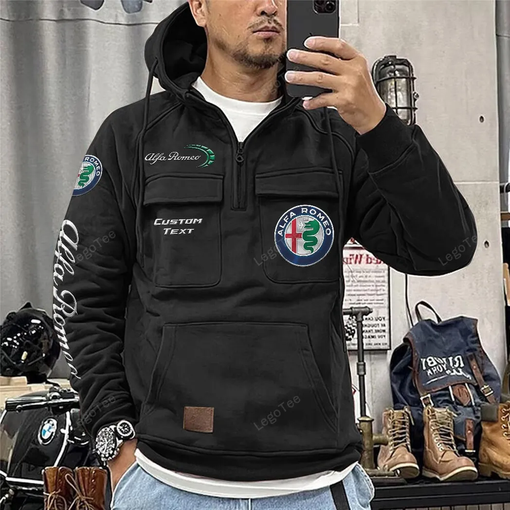 alfa romeo tactical quarter zip hoodie car106021525035 gifts for men him husband boyfriend black 0qf9t