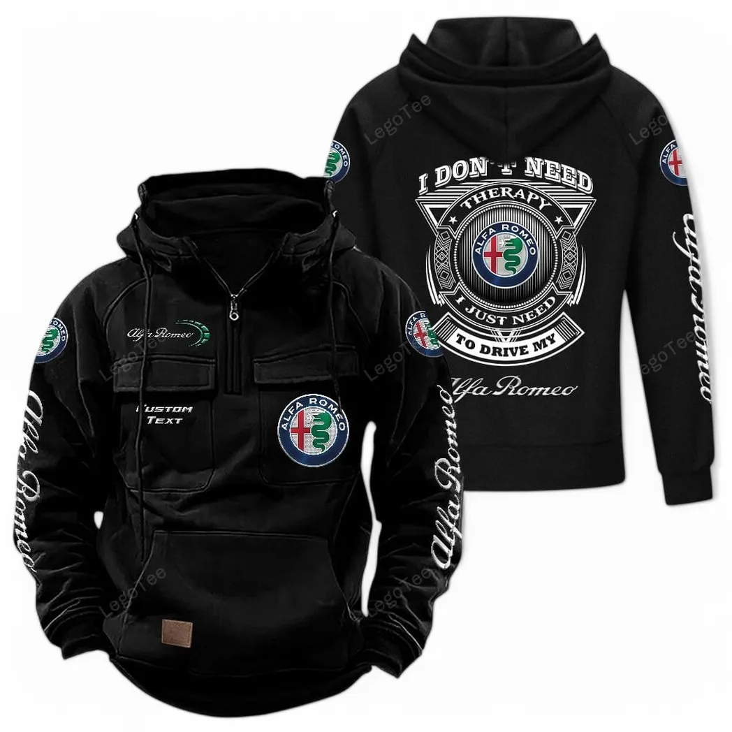 alfa romeo tactical quarter zip hoodie car106021525035 gifts for men him husband boyfriend black tcmnm