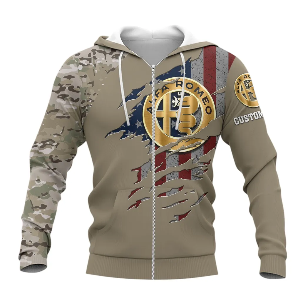 Alfa Romeo Zipper Hoodie, Gift For Alfa Romeo Lovers, Gift For Him, Husband, Boyfriend CAR46021725001-3