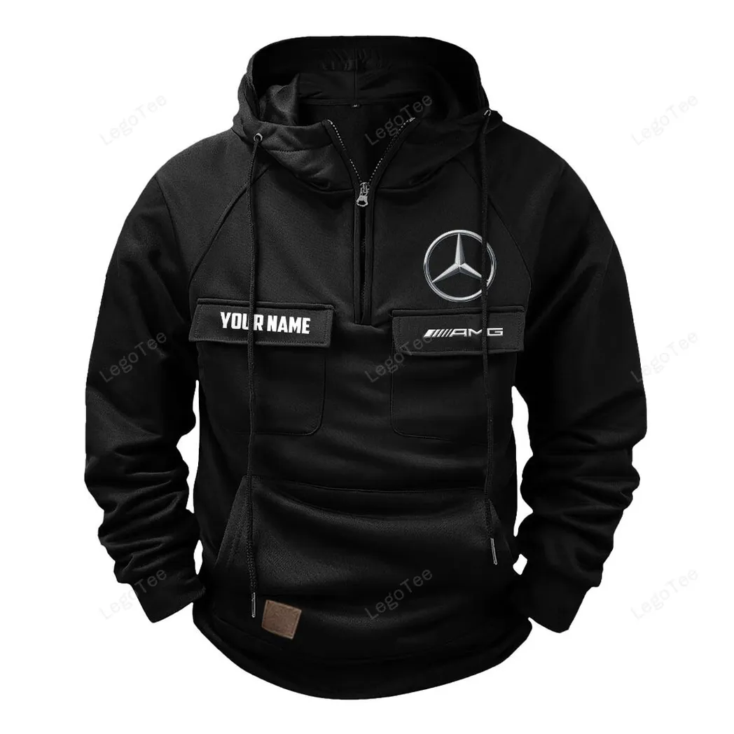 AMG Tactical Quarter Zip Hoodie, Gift For AMG Lovers, Gift For Him, Husband, Boyfriend - Black CAR109021425395-2