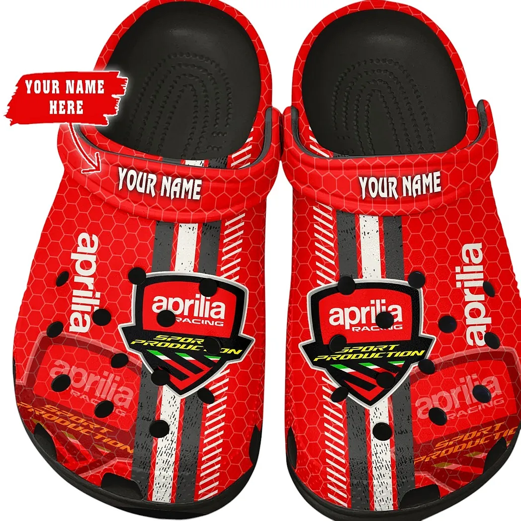 Aprilia Crocs Shoes Gift For Aprilia Lovers, Birthday Gift For Husband, Boyfriend CAR82022025558 - Black