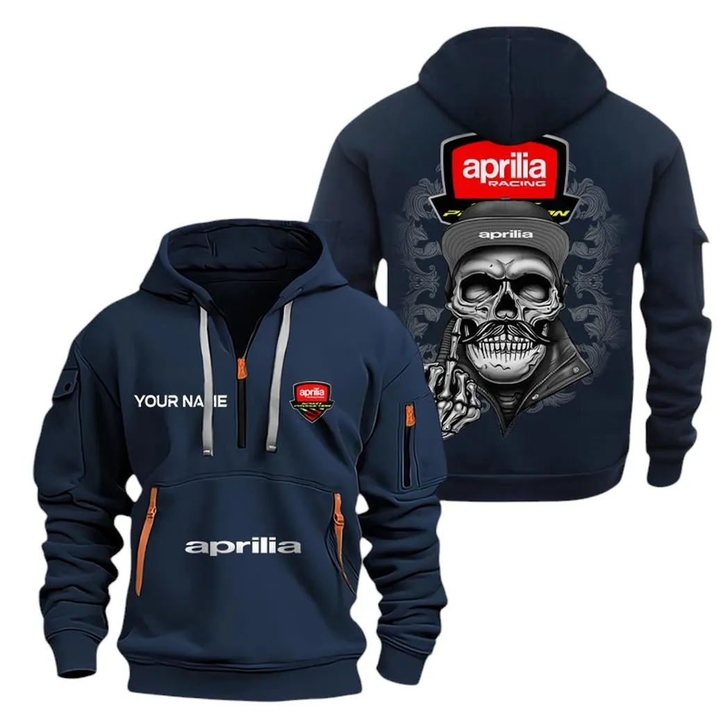 aprilia half zip hoodie for men gift for aprilia fan car166022625202 navy m5ycj