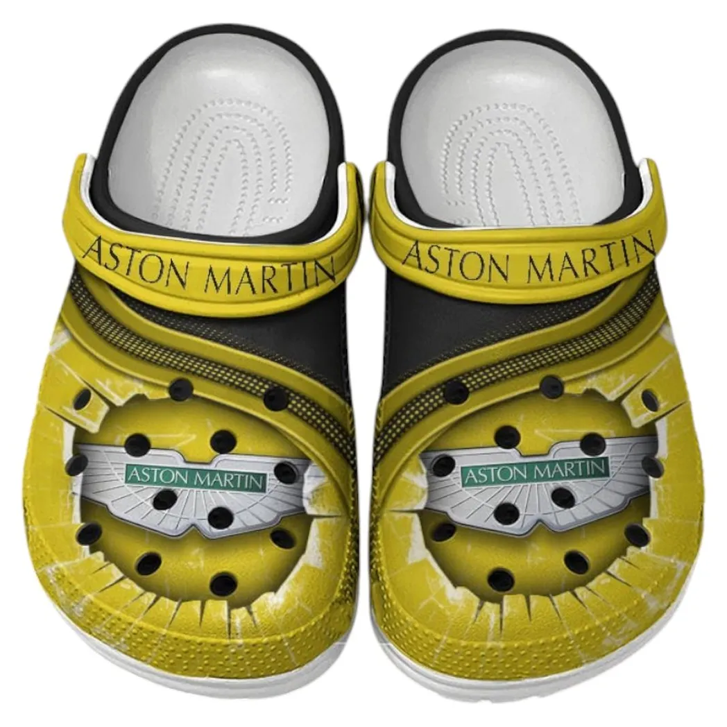 Aston Martin Crocs Clogs Men Women, Gift For Aston Martin Fan CAR188032025163 - Yellow