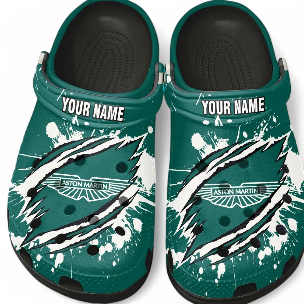Aston Martin Crocs, Gift For Aston Martin Lovers, Gift For Him, Husband, Boyfriend CAR5602192502 - Black