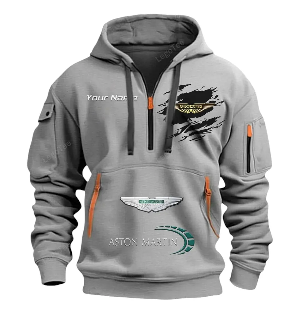 aston martin half zip hoodie car113021425791 best gift for him husband boyfriend gray grrur