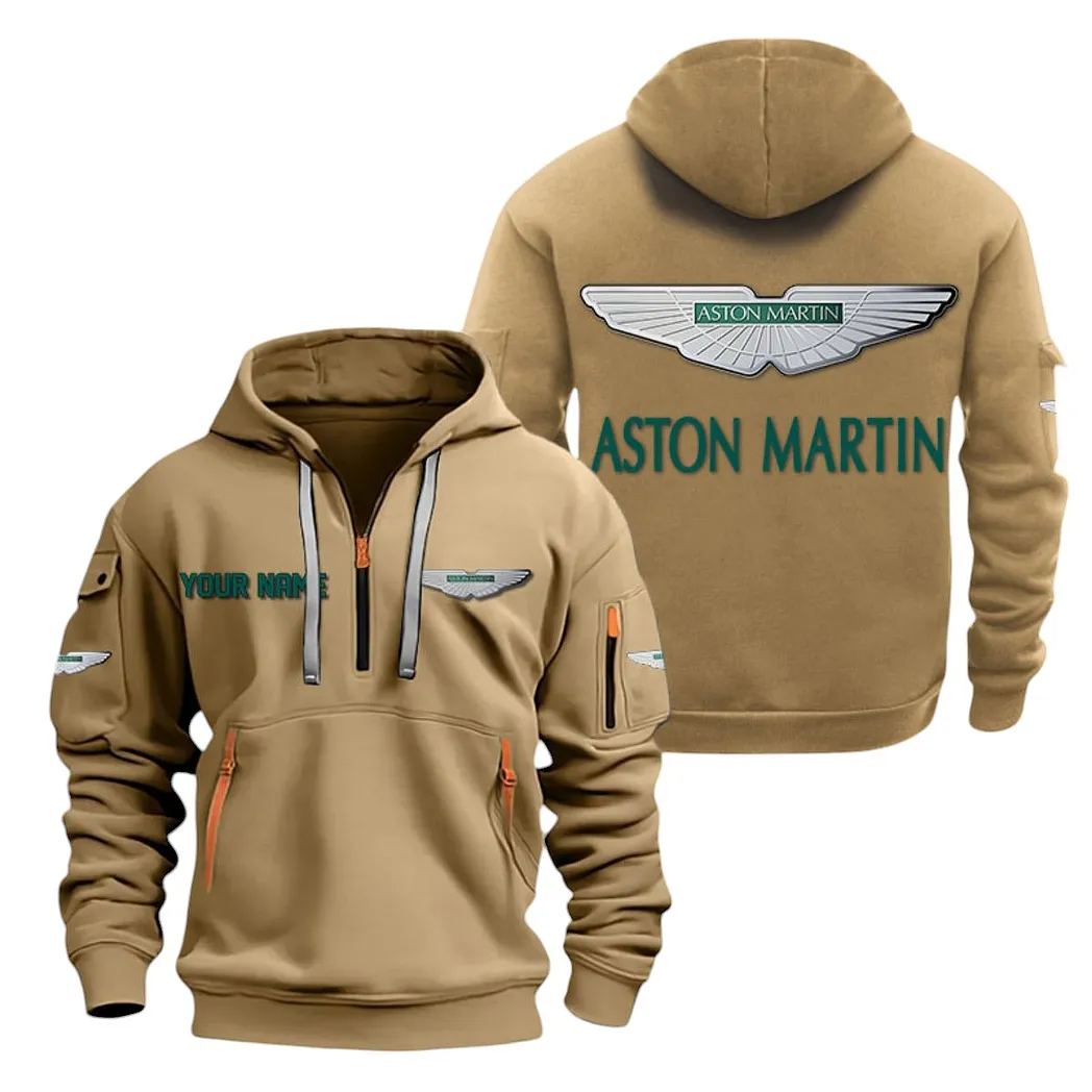 aston martin half zip hoodie for men gift for aston martin lovers car20022125739 khaki kdquh