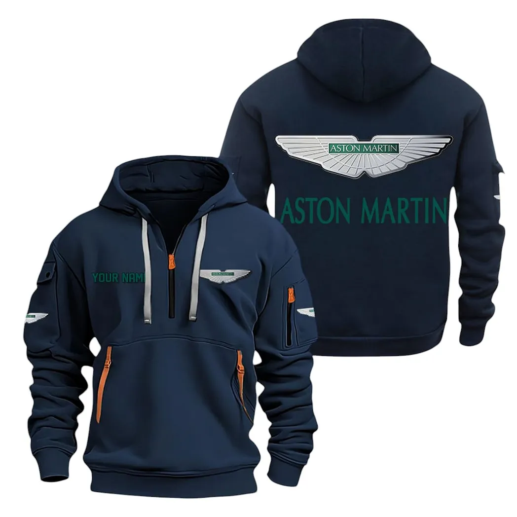 Aston Martin Half Zip Hoodie For Men, Gift For Aston Martin Lovers CAR20022125739 - Navy
