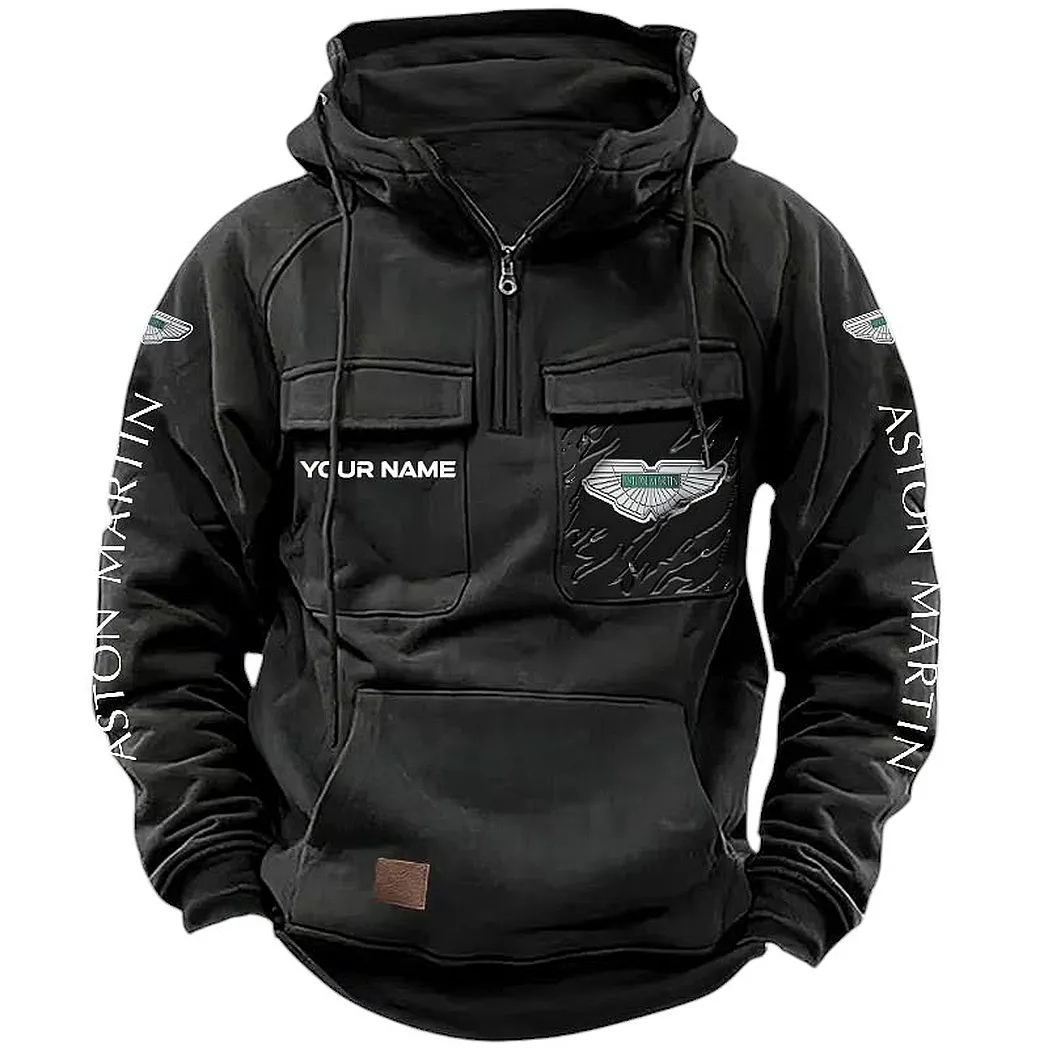 Aston Martin Hoodie Tactical Quarter Zip, Gift For Aston Martin Lovers CAR164022425149 - Black