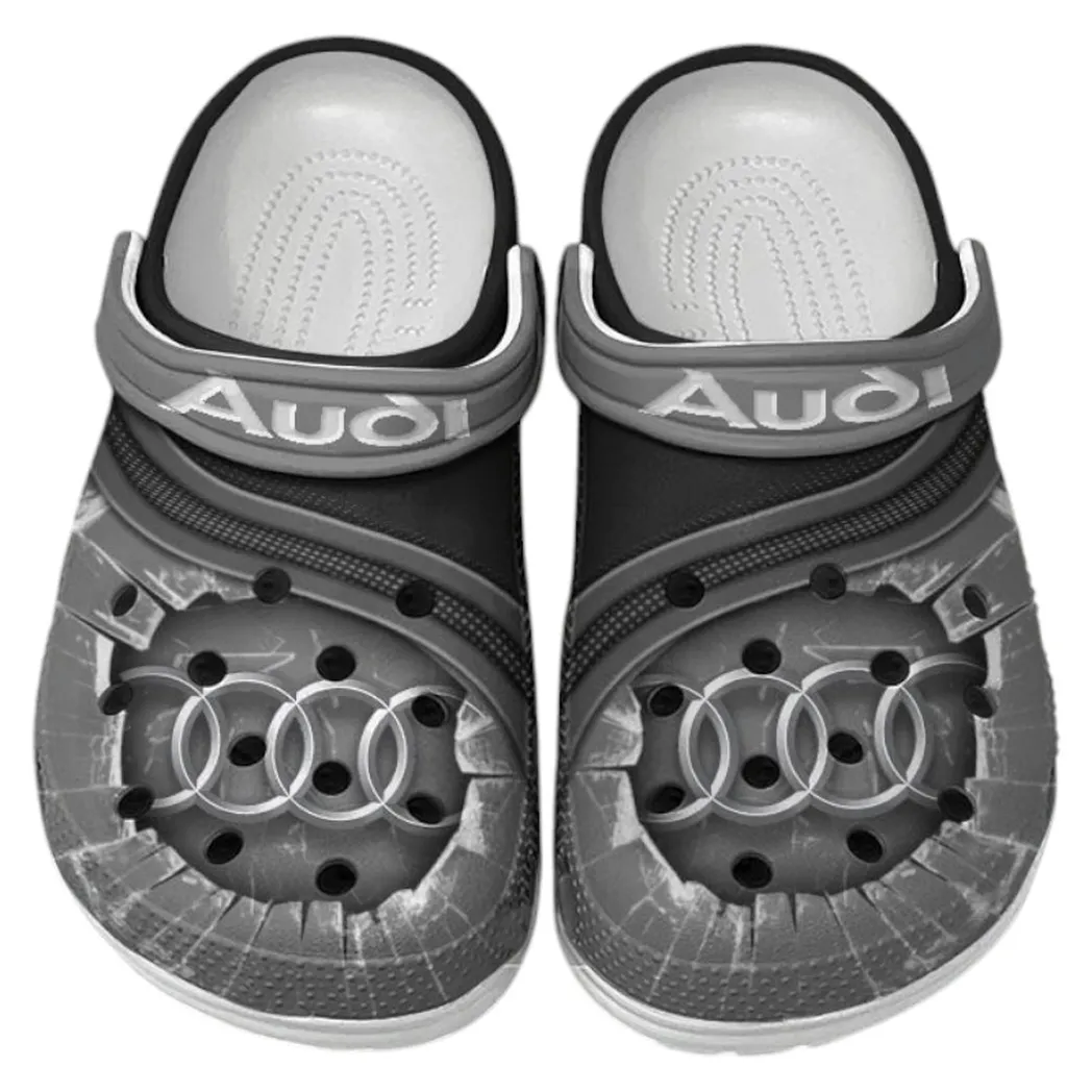 Audi Crocs Clogs Men Women, Gift For Audi Fan CAR188032025120 - Gray