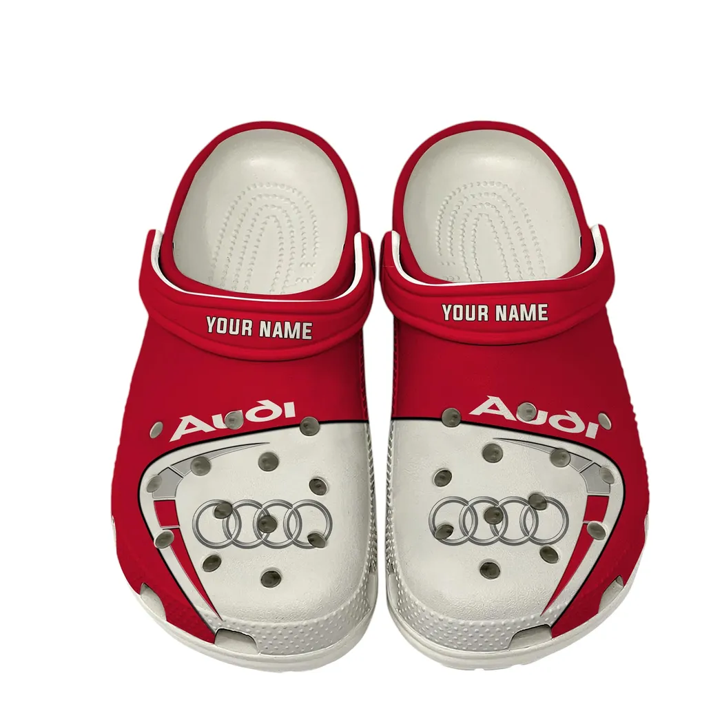 Audi Crocs, Gift For Audi Lover, Gift For Him, Husband, Boyfriend CAR16802262504 - White