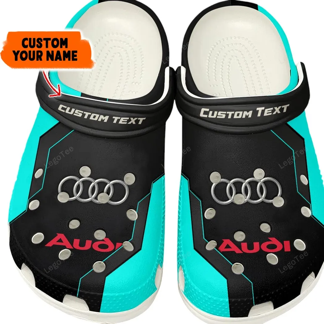 Audi Crocs, Gift For Audi Lovers, Gift For Him, Husband, Boyfriend - Cyan CAR140021225562-3
