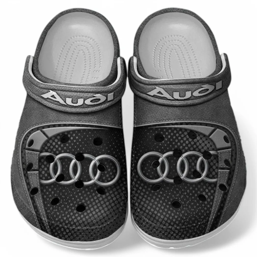 Audi Crocs Sandals For Men Women, Gift For Audi Fan CAR177031425564 - Gray