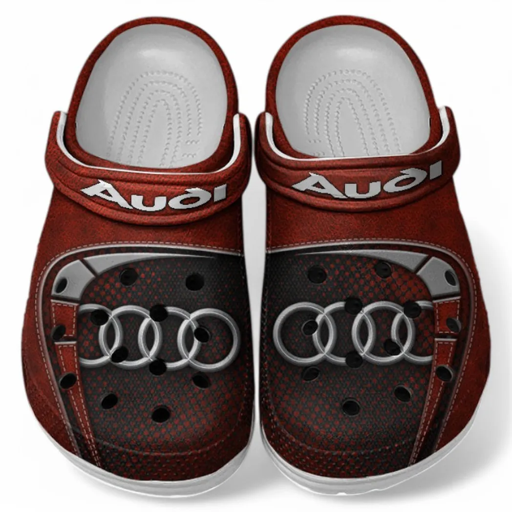 Audi Crocs Sandals For Men Women, Gift For Audi Fan CAR177031425564 - Red