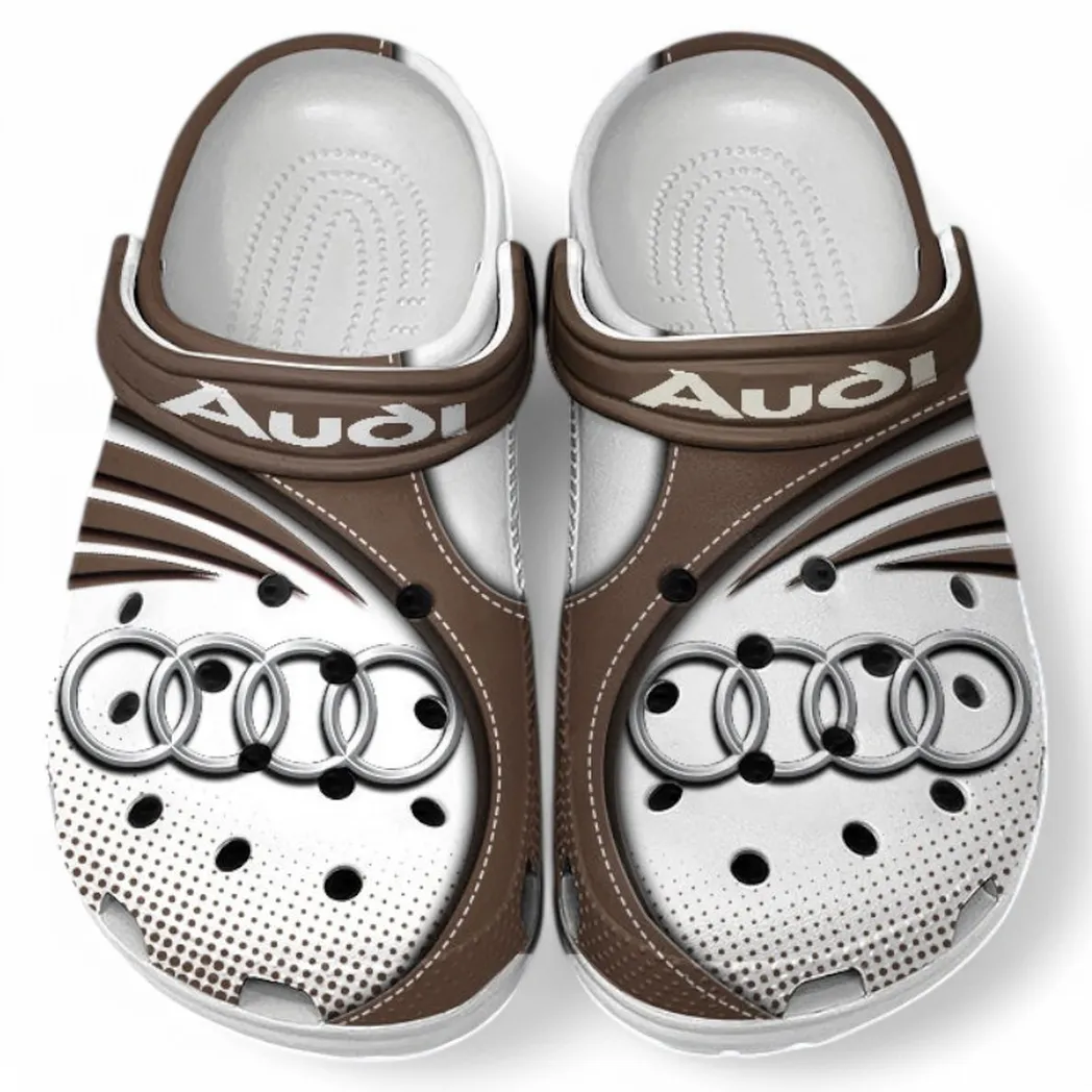 Audi Crocs Sandals For Men Women, Gift For Audi Fan CAR181031525697 - Brown