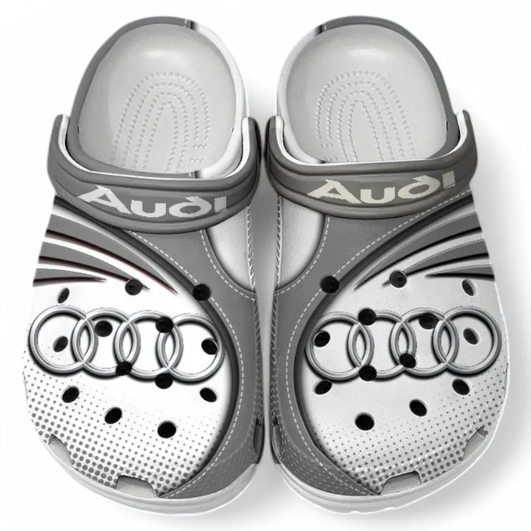 Audi Crocs Sandals For Men Women, Gift For Audi Fan CAR181031525697 - Gray