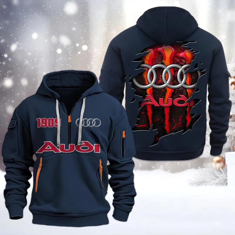 audi half zip hoodie all over print half zip hoodies for men car198032792 navy b6ie0