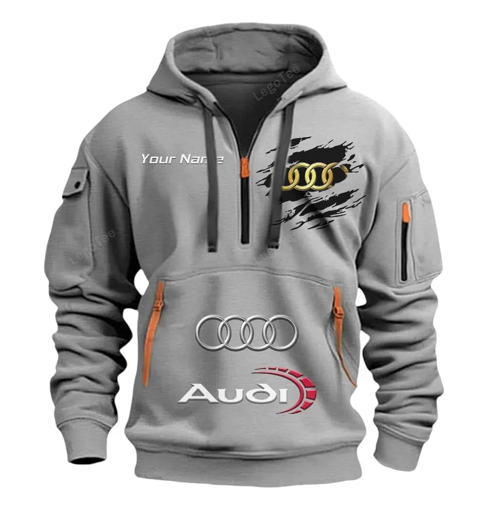 audi half zip hoodie car113021425777 best gift for him husband boyfriend gray sl0mz