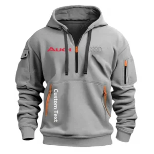 Audi Half Zip Hoodie For Men, Gift For Him, Husband, Boyfriend - Gray CAR112021425555-2