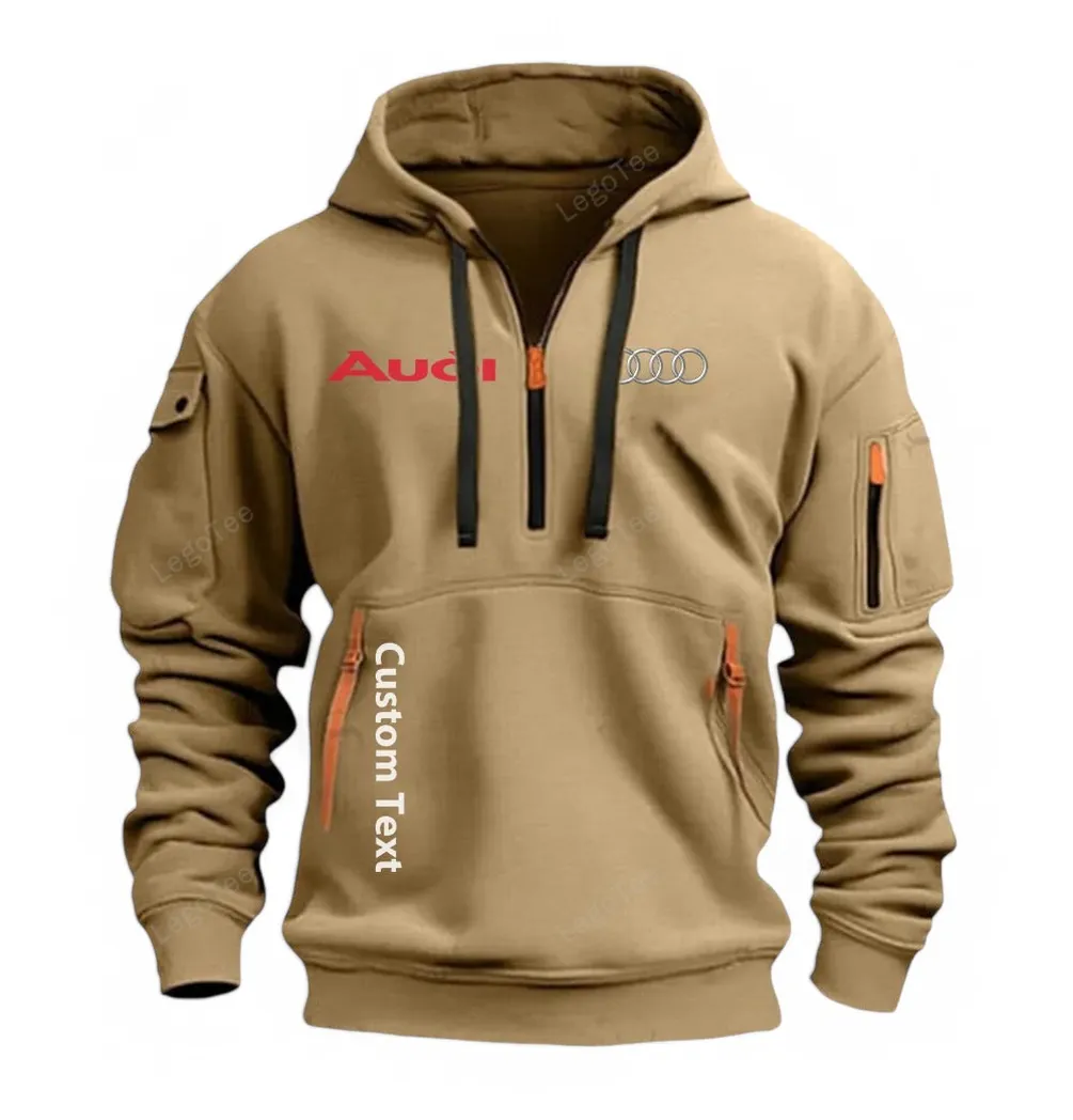 audi half zip hoodie for men gift for him husband boyfriend khaki car112021425555 3 b9srb