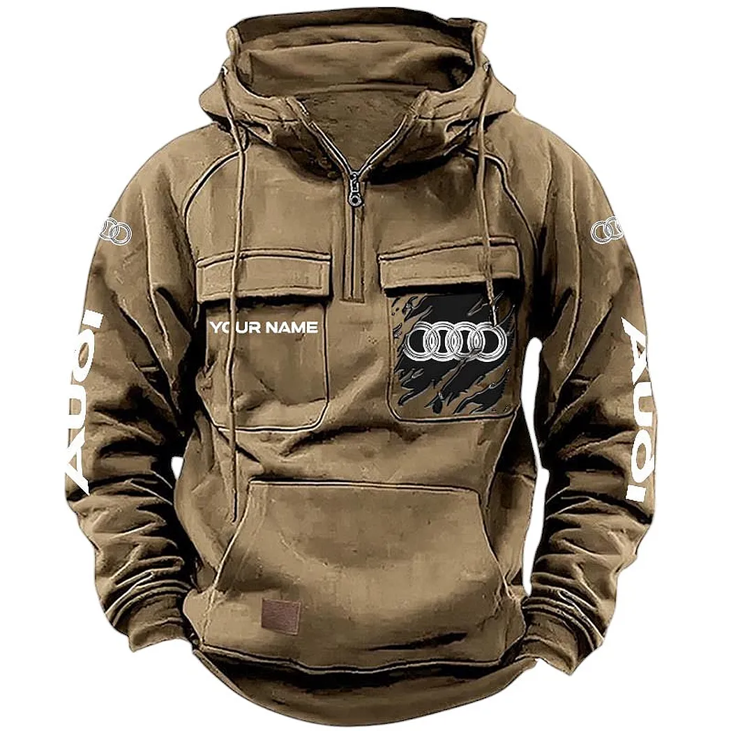 audi hoodie tactical quarter zip gift for audi lovers car164022425140 khaki munv3