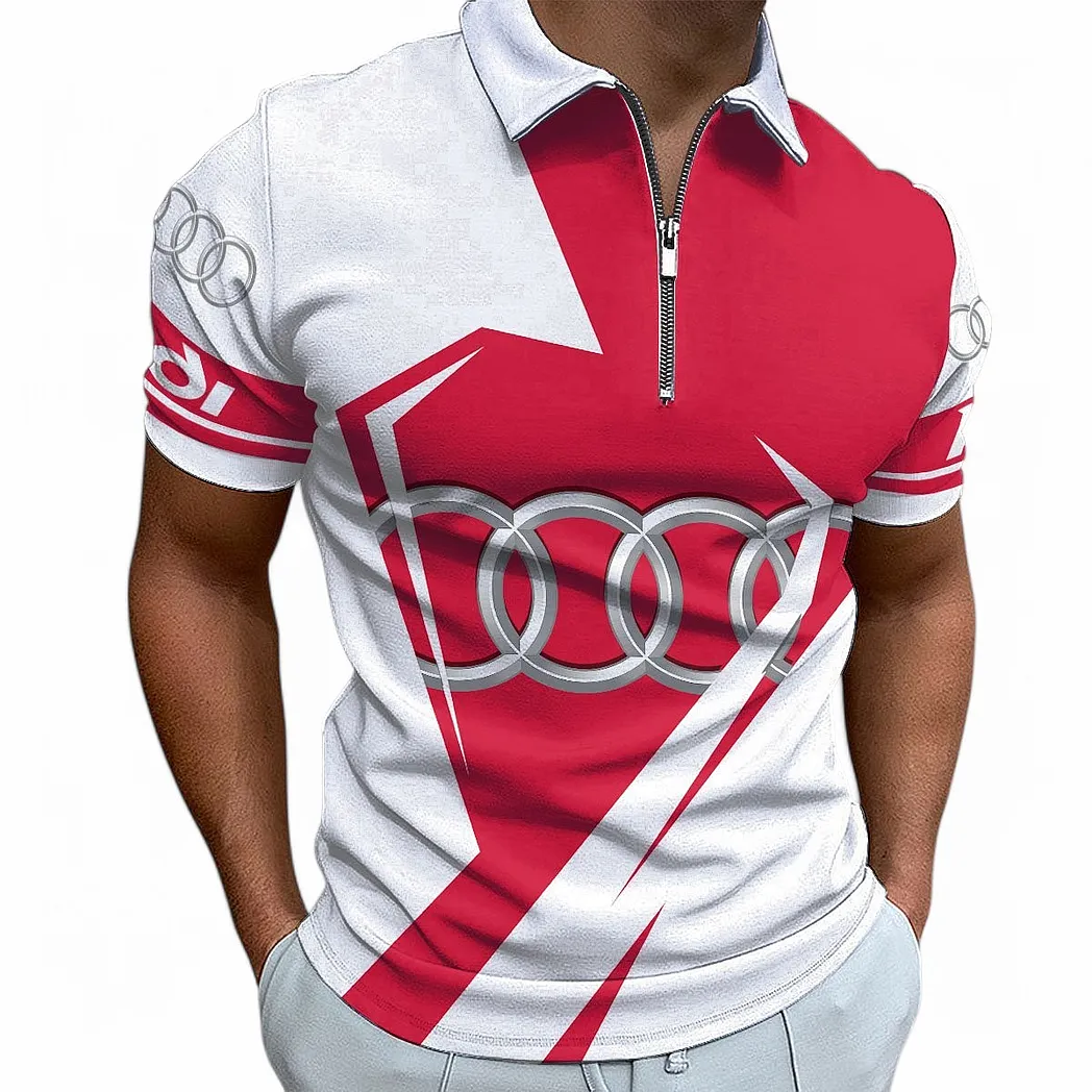 audi zipper polo shirt for men gift for audi fan car68022125890 z85ro