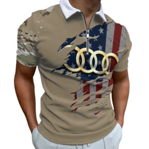 audi zipper polo shirt gift for audi lovers gift for him husband boyfriend car340213003 1 fp89u
