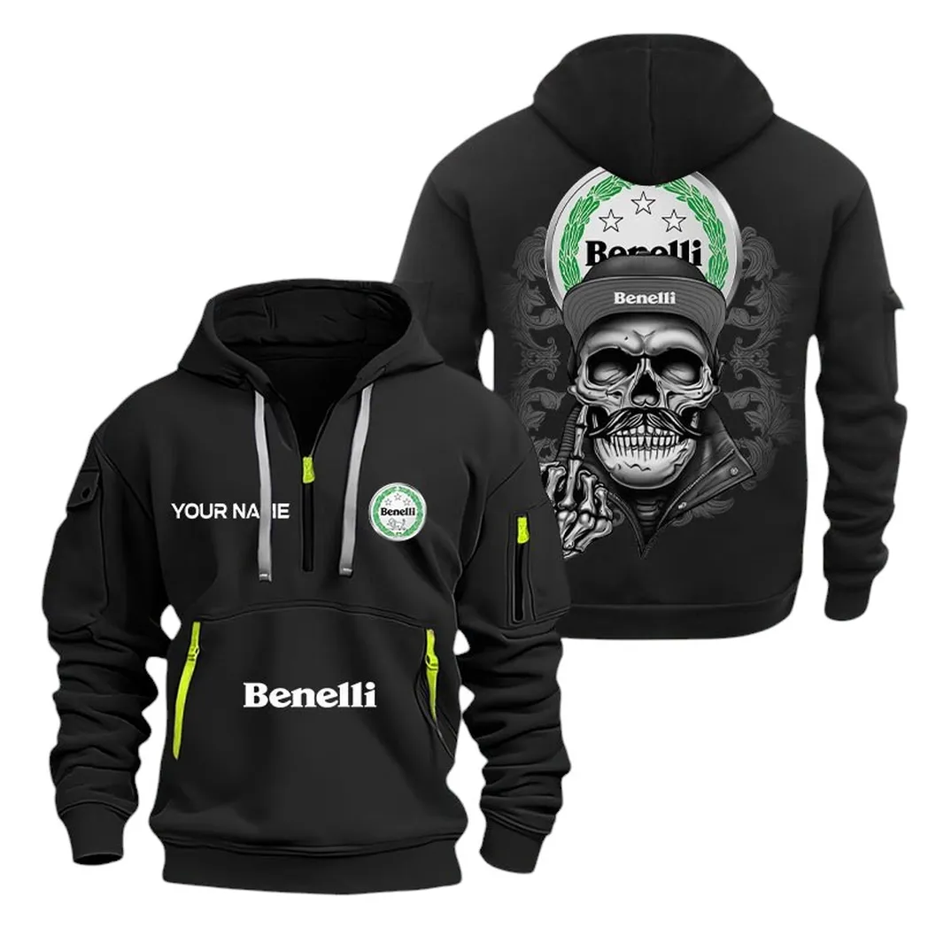 Benelli Half Zip Hoodie For Men, Gift For Benelli Fan CAR166022625206 - Black