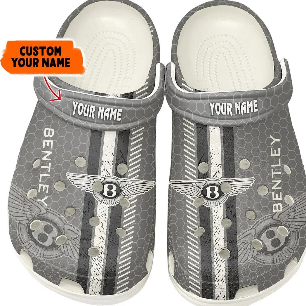 Bentley Crocs Shoes Gift For Bentley Lovers, Birthday Gift For Husband, Boyfriend CAR82022025561 - White