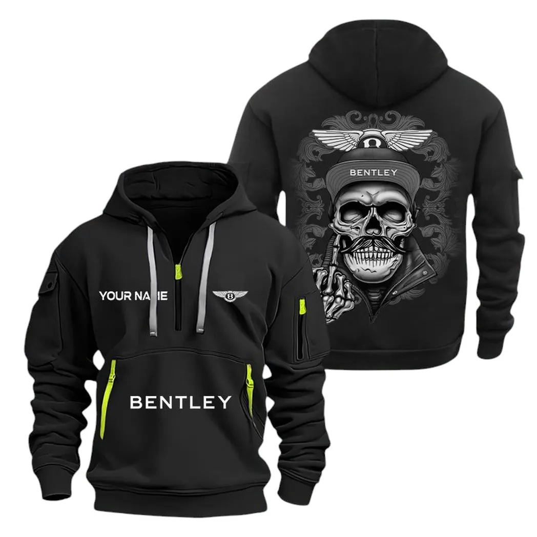 Bentley Half Zip Hoodie For Men, Gift For Bentley Fan CAR166022625140 - Black