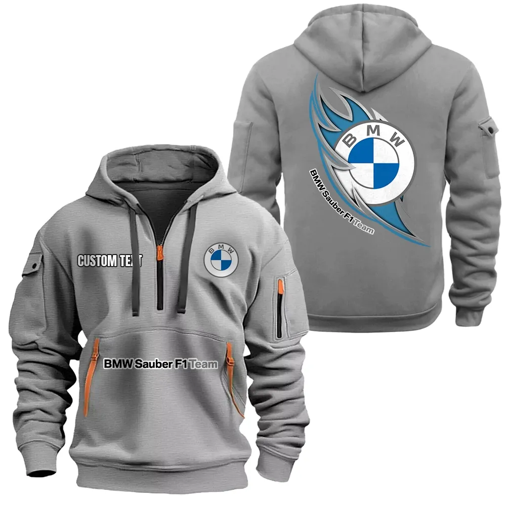 bmw f1 hoodie half zipper car1701112028 car all over print hoodie half zipper gray a2vvc